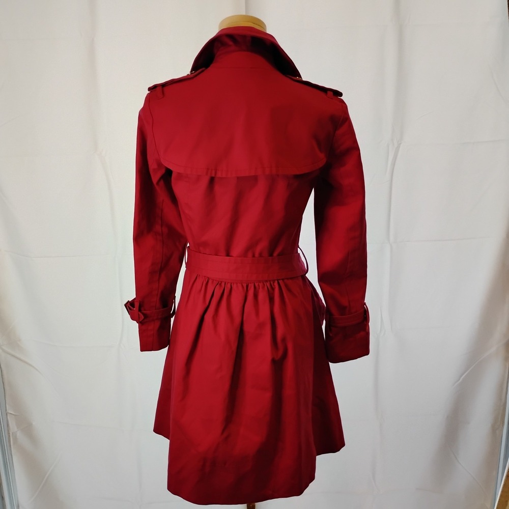 Marc By Marc Jacobs Designer XS Pink Cotton Military Jacket Trench Coat Belted - Picture 2 of 16